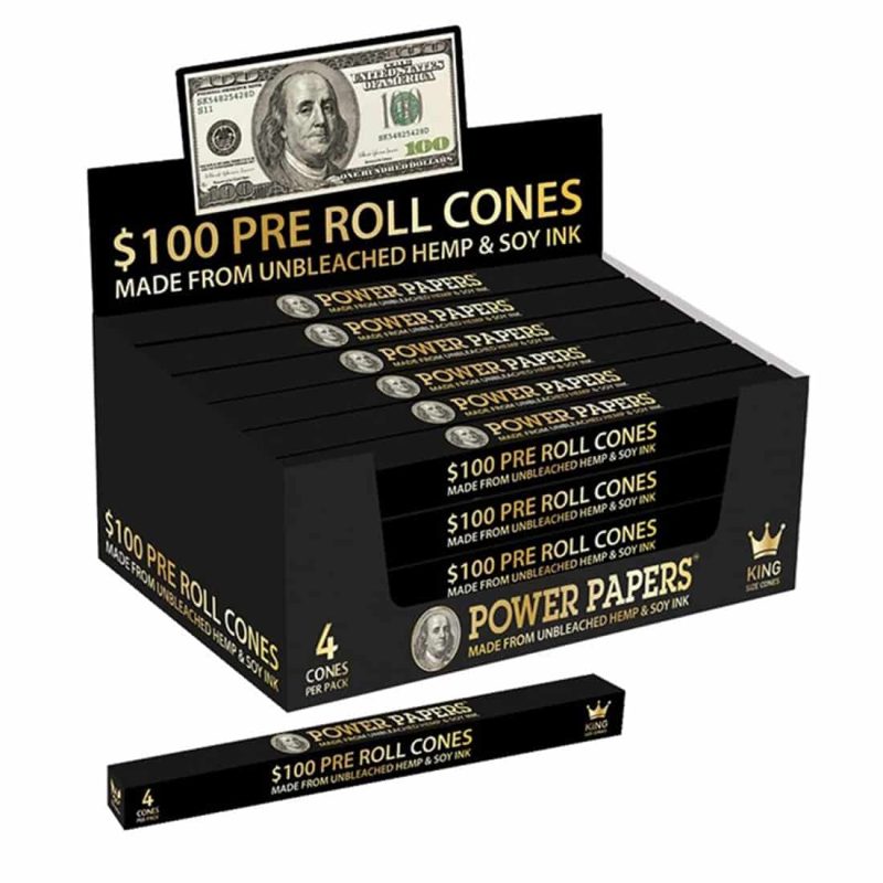 $100 Dollar Cones 4 stk King Size | Power Papers - Image 2