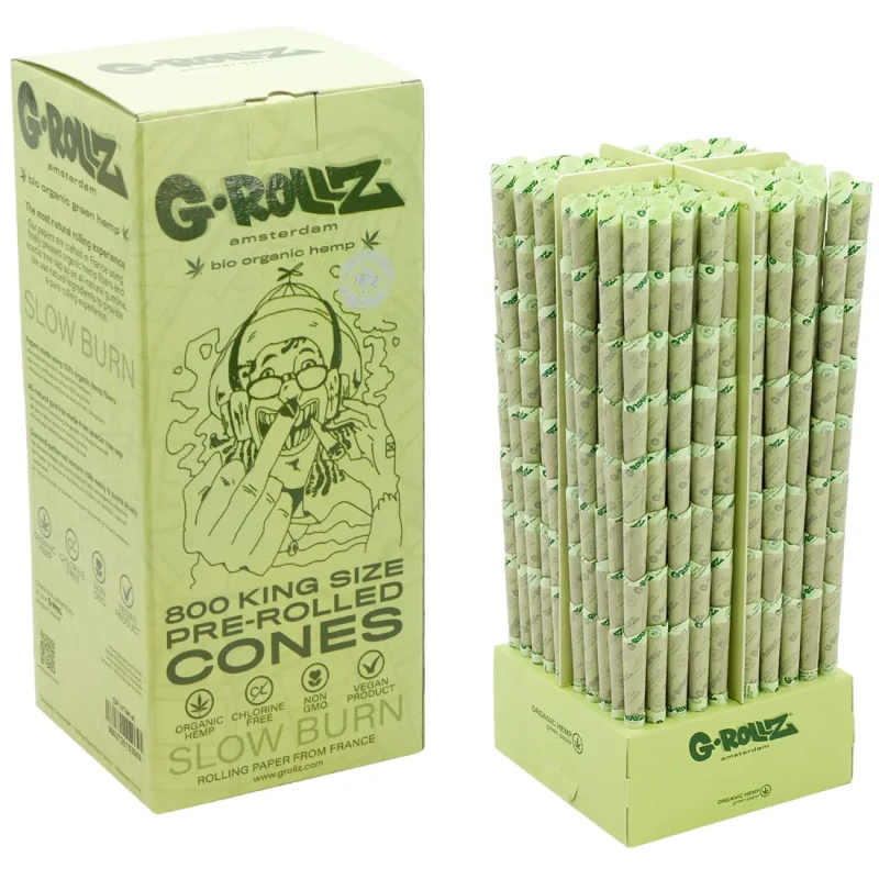 Økologiske Grønne Cones i King Size - 800 stk | G-Rollz