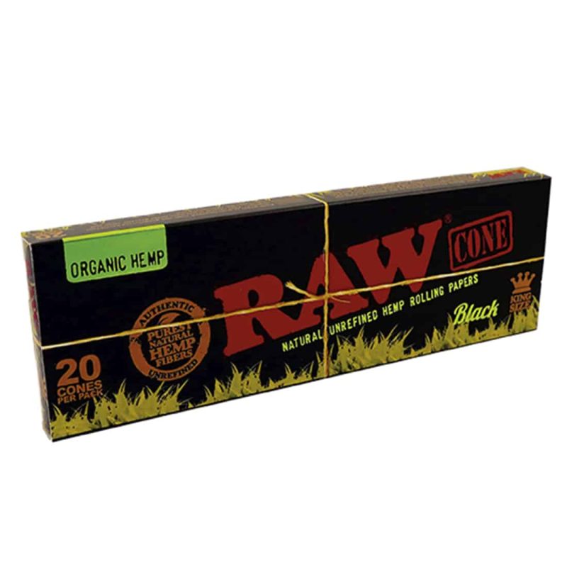 RAW Økologisk Cones 20 stk King Size (Black) - Image 2