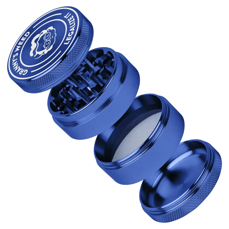 Blå Aluminium Grinder Ø55 mm (3-rum) | GRANNY’S WEED - Image 2
