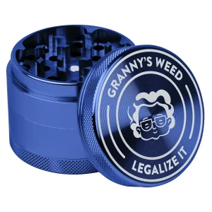 Blå Aluminium Grinder Ø55 mm (3-rum) | GRANNY’S WEED