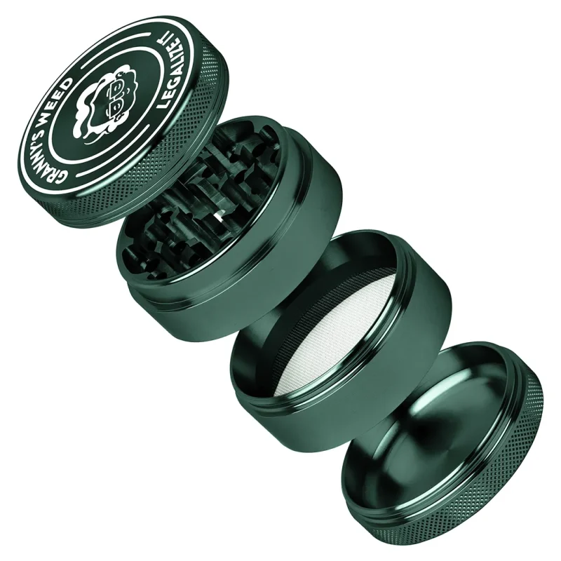 Grøn Aluminium Grinder Ø55 mm (3-rum) | GRANNY’S WEED - Image 2
