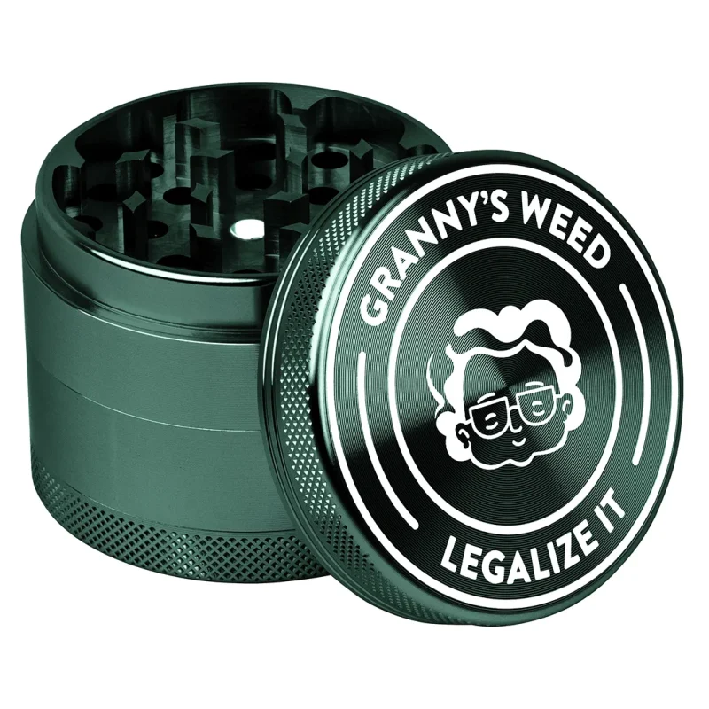 Grøn Aluminium Grinder Ø55 mm (3-rum) | GRANNY’S WEED